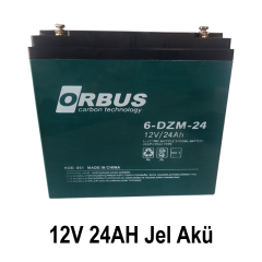 ORBUS 12V 24Ah Jel Akü – Elektrikli Bisiklet, Motosiklet ve Solar Sistemler İçin