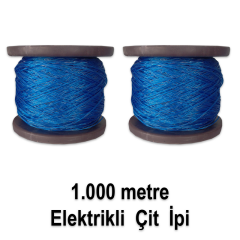 30.000 V SENSÖRLÜ ELEKTRİKLİ ÇİT MAKİNESİ / 24 AMPER JEL AKÜ /25 WATT MONOKRİSTAL GÜNEŞ PANELİ /1000 METRE İP/ 200 ADET İZALATÖR LÜ SET 3