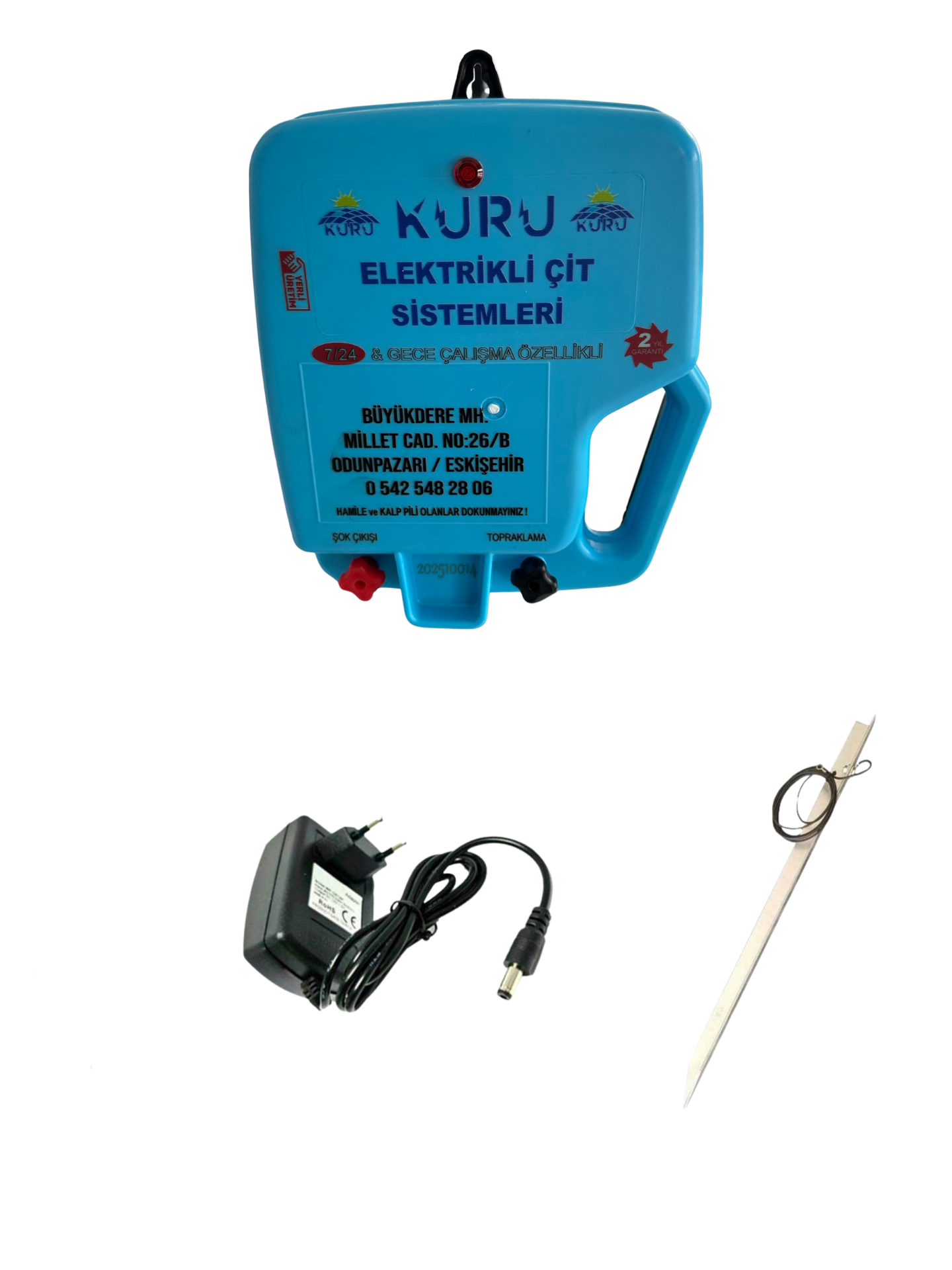 30.000V 7/24 VE GECE SENSÖRLÜ ELEKTRİKLİ ÇİT MAKİNESİ VE 12 V 2 AMPER ADAPTÖR ÜCRETSİZ KARGO