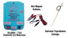 30.000V 7/24 VE GECE SENSÖRLÜ ELEKTRİKLİ ÇİT MAKİNESİ VE AKÜ BAGLANTI KABLOSU ÜCRETSİZ KARGO