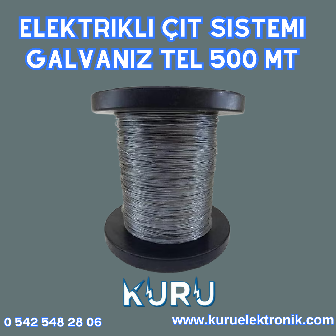 Elektrikli Çit Sistemi Galvaniz Tel 500 mt