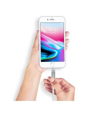 iphone Hızlı Şarj Kablosu  Polosmart Lightning PSM06 - 1 Metre Beyaz