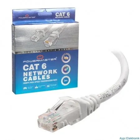 Cat 6 Ağ Kablosu 3 mt Powermaster  3854