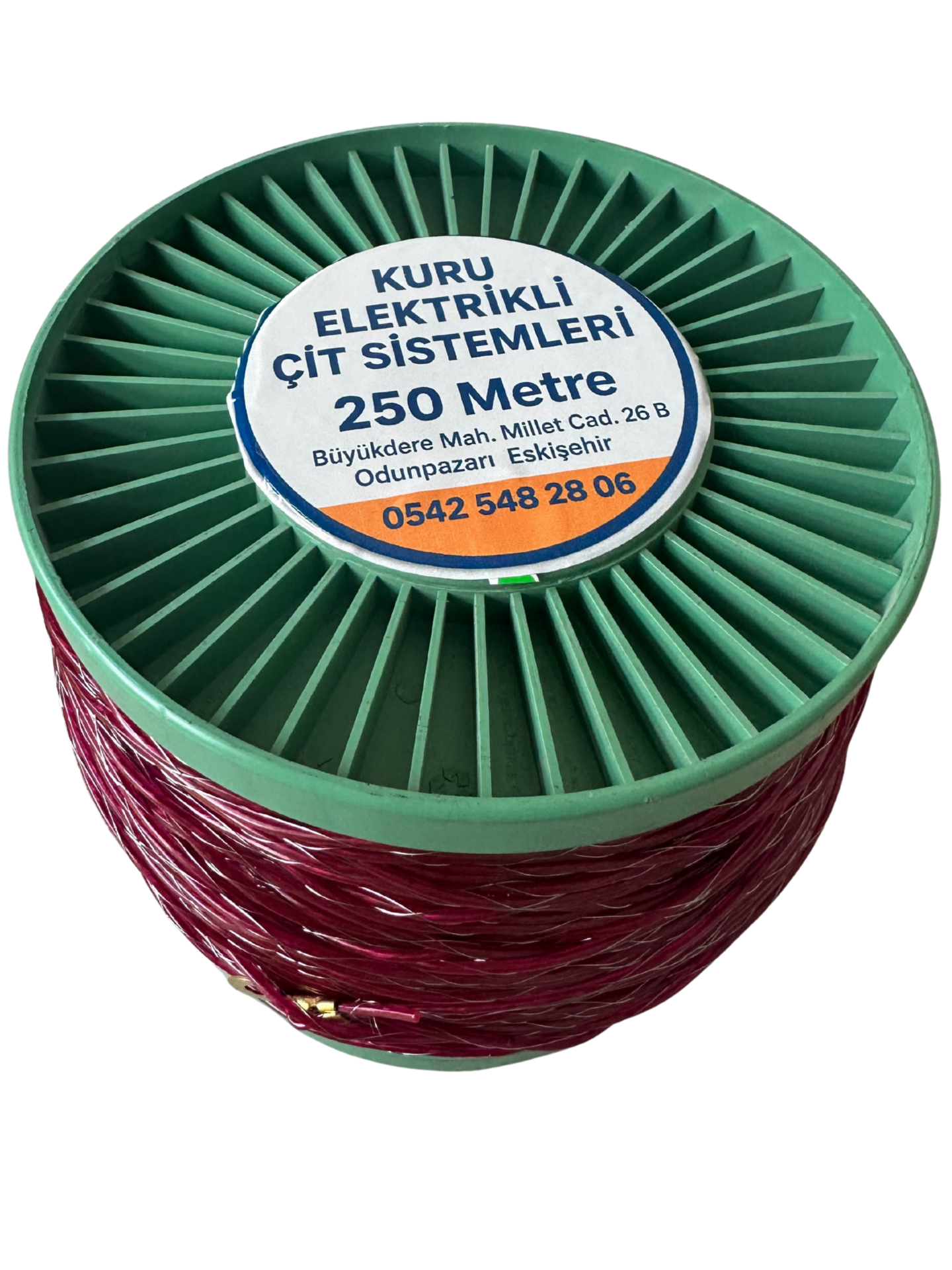 Elektrikli Çit İpi Bordo (İçi Çelik) 250 Metre